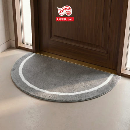 พรมเช็ดเท้าหน้าประตู EXPRESS CARPET รุ่น EH2-6 ขนาด ครึ่งวงกลม 45X75 ซม. หนา 20 มม. สีเทา_4
